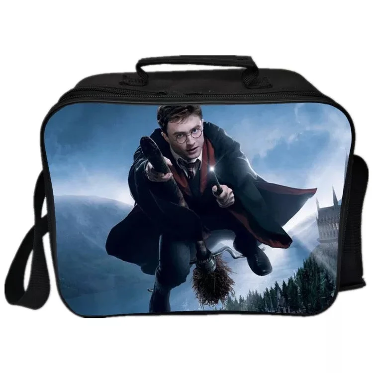 Mayoulove Harry Potter #4 PU Leather Portable Lunch Box School Tote Storage Picnic Bag-Mayoulove