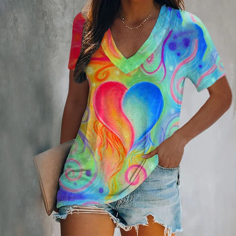 Multicolor Tie-dye Printed Women's T-shirt