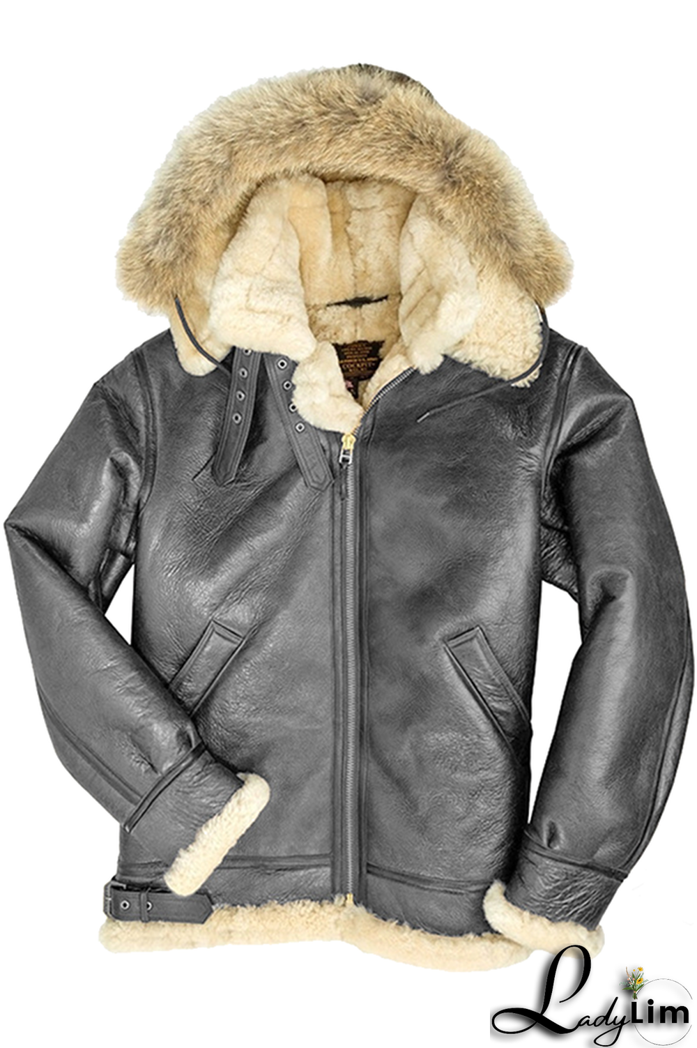 Brown Fashion Street Patchwork Contrast Zipper Hooded Collar Outerwear