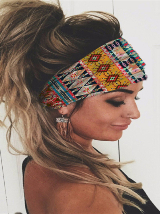 Fashion Paisley Retro Wide-brimmed Printed Headband
