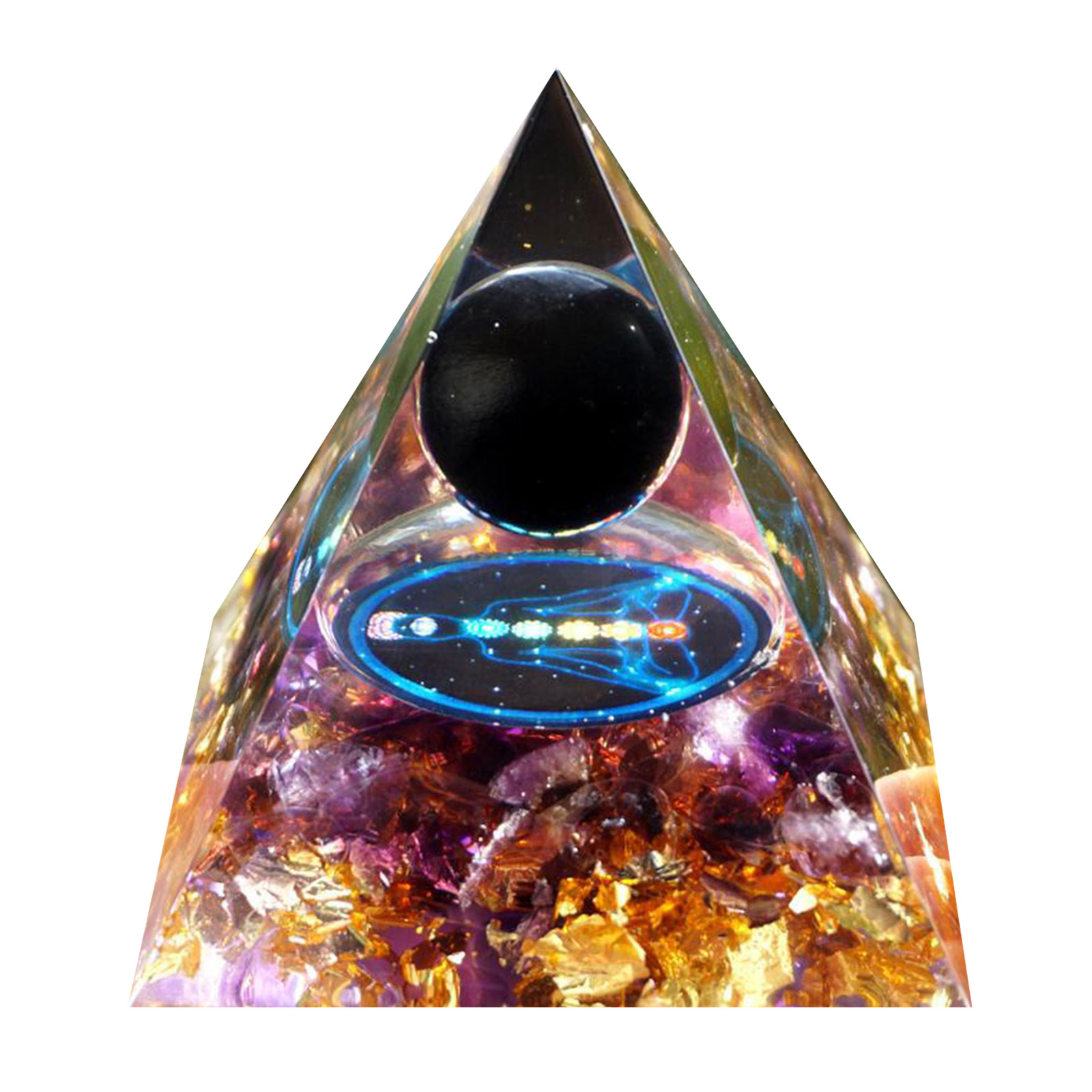 

6cm Natural Orgonite Pyramid Chakra, 501 Original