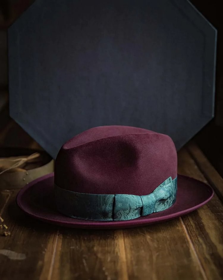Bespoke Handmade Fedora - Special hat band-Red-Colorful