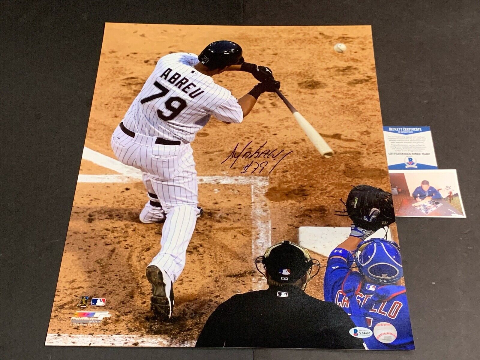 Jose Abreu Chicago White Sox Beckett COA Autographed Signed 16x20 Vertical