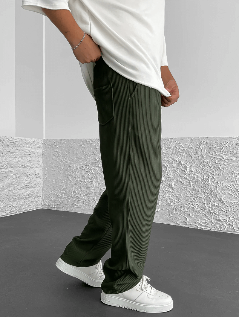 Men's Finn Ribbed Knit Joggers &ndash; Relaxed Fit Casual Trousers &ndash; view 2