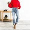 Gioiacombo&trade; Nuovi jeans strappati elasticizzati slim fit retr&ograve; da donna
