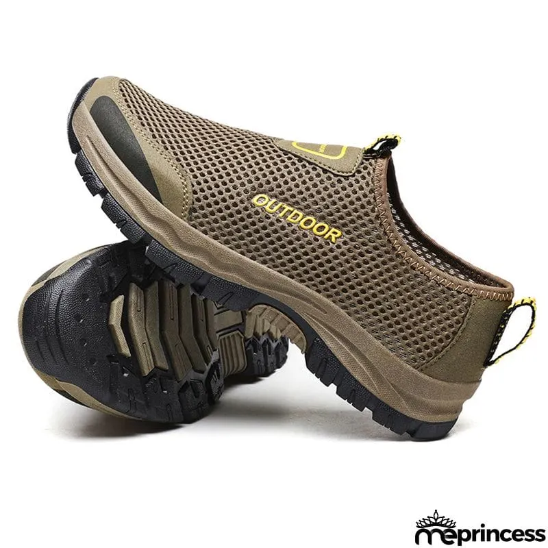 Men's Lightweight Large Size Anti Slip Climbing Hiking Mesh Sneaker