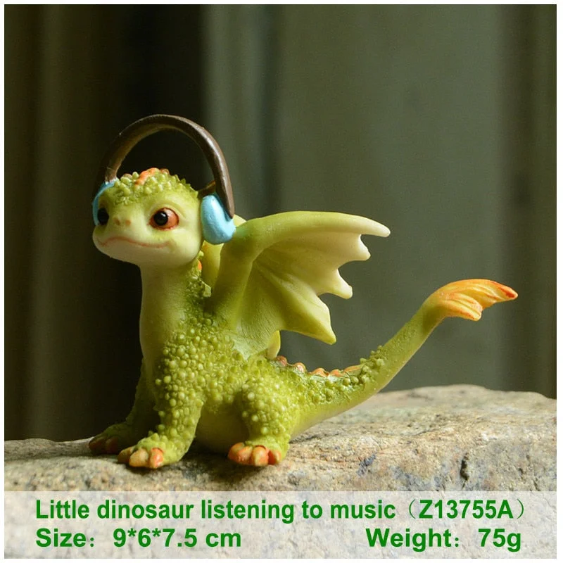 Everyday Collection Miniature Fairy Garden and Terrarium Mini Dragon Rex The Green Dragon Collectible Fantasy Figurine