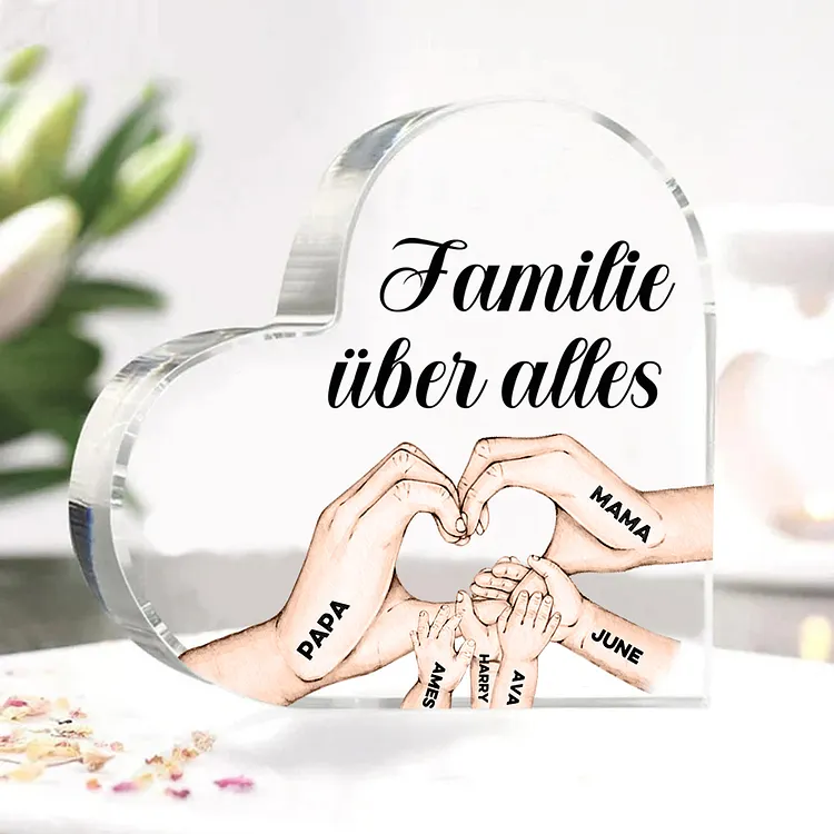 Déco Acrylique Cœur Pingouins "Je T'aime" - Panneau Message Romantique Pour Couple (Saint-Valentin)