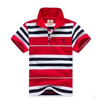 2-7yrs Baby Boys New 2021 Summer Clothes Children Clothing Kids Cotton Shirts High quality Stripe Boys Shirts