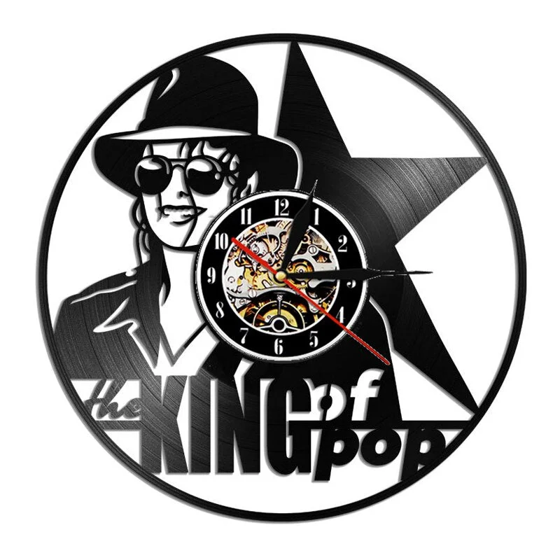 Vintage Vinyl Record Wall Clock Modern Design Music King Michael Jackson Vinyl Clocks Wall Watch Home Decor Gifts for Fan