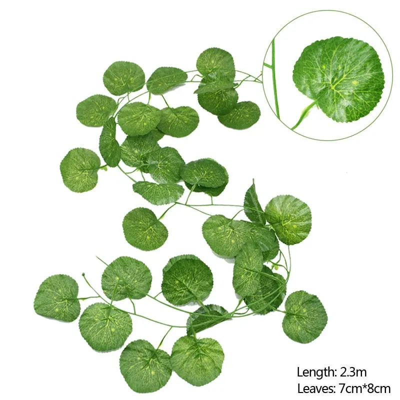 230cm Artificial Leaves Garland Fake Green Leaf Ivy Vine Artificial Plant Wall Hanging Garland Wedding Party Home Garden Decor