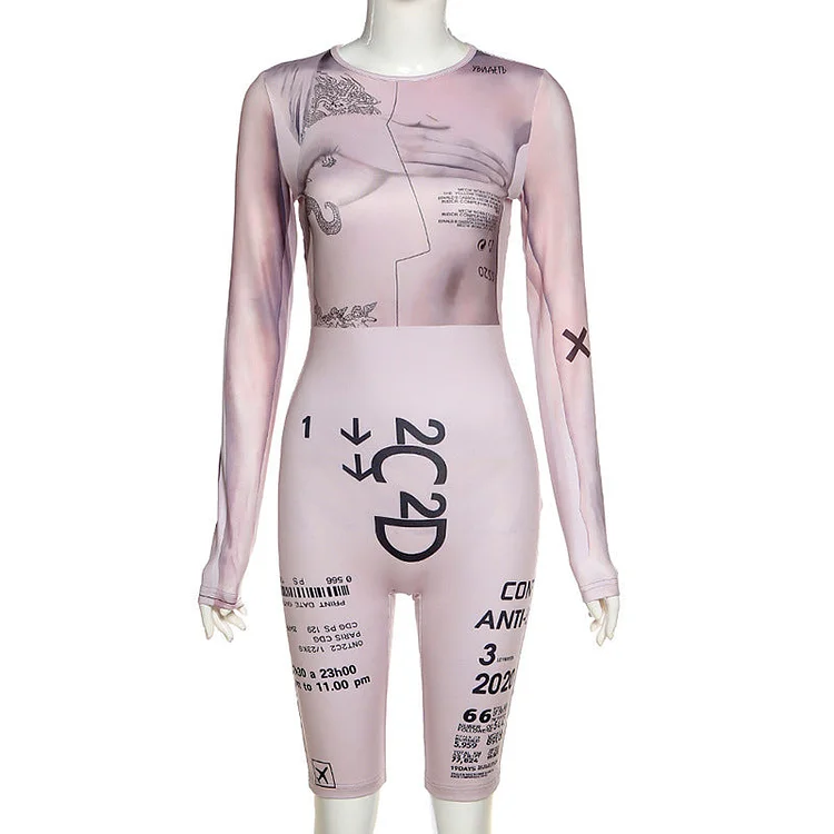 Women's Women's Spring Clothing Printed Skinny Fashion Sports Jumpsuit