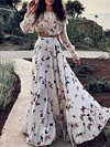 Off-The-Shoulder Falbala Two Piece Set Maxi Dresses