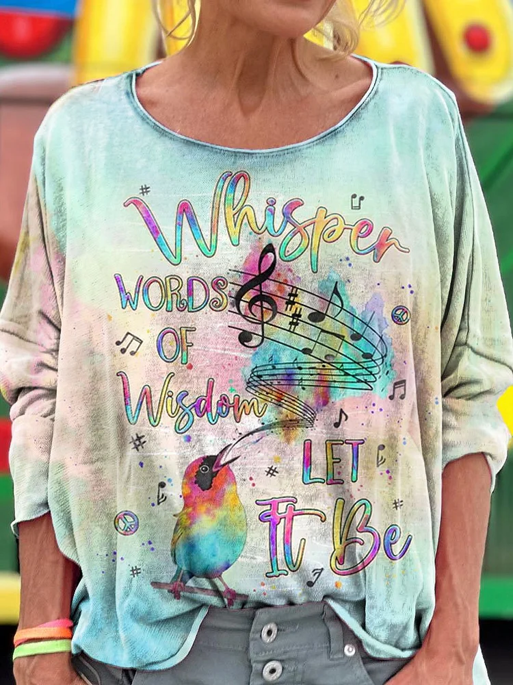 Women's Whisper Words Of Wisdom Print T-shirt