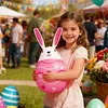 6 Pcs Easter Inflatable Outdoor Decorations PVC Colored Giant Egg Ornaments Blow Up Easter Egg Yard Decorations for Lawn/Garden/Porch/Courtyard