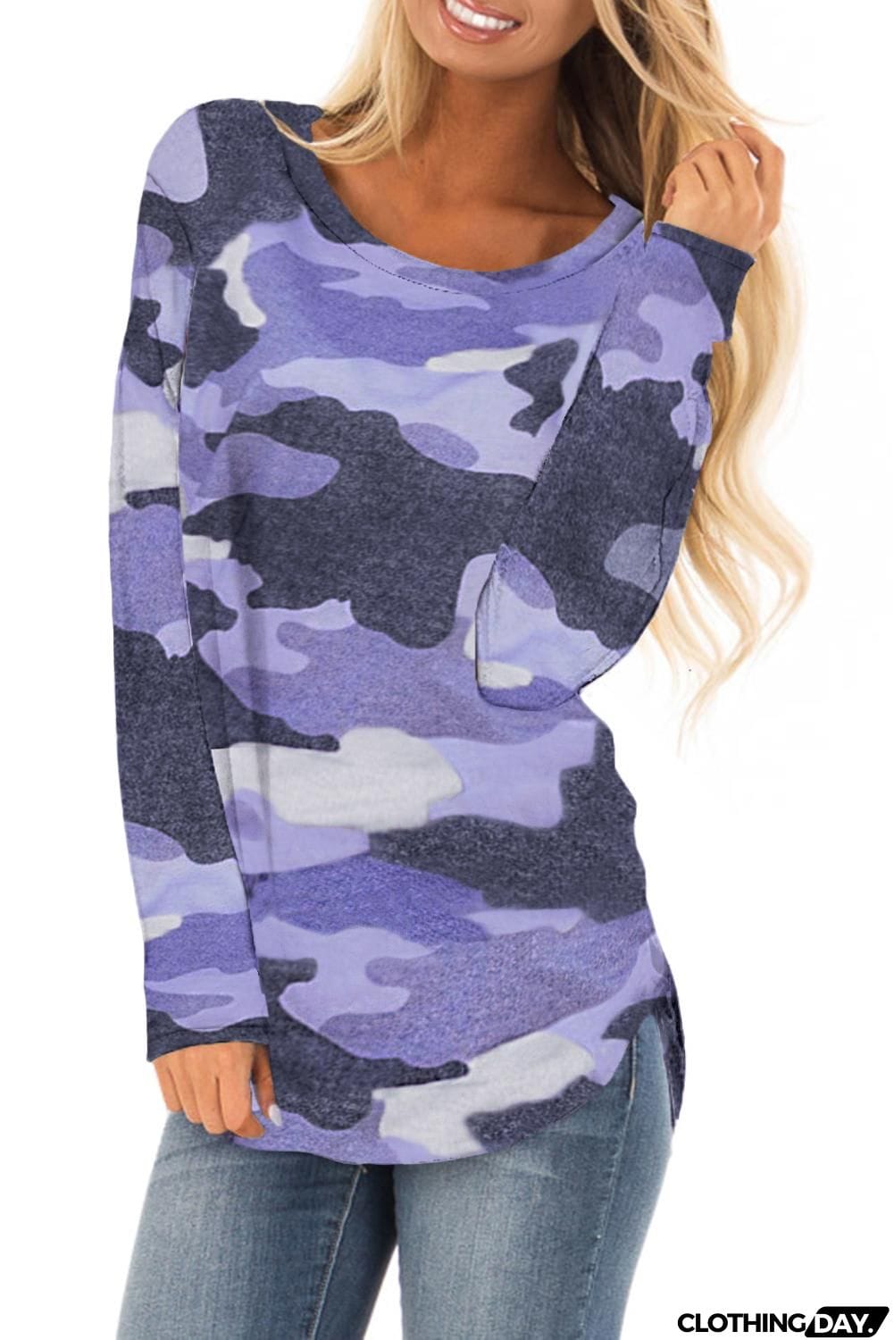 Stand For Something Camo Knit Top