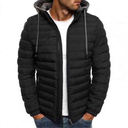 Oversize Down Coat Men Detachable Hat Padded Hooded Cardigan Drawstring 2021 Winter Thick Warm Jacket Outerwear Top