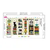 6pcs Cat and Book-DIY Stamped Cross Stitch Bookmark 47x28cm (Single-Sided)