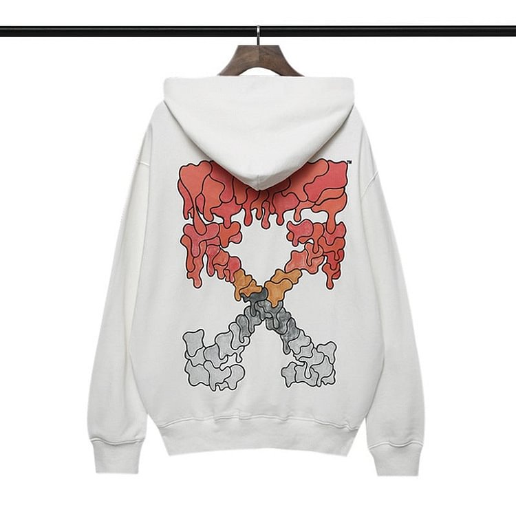 off White Hoodie Autumn and Winter Printed Long-Sleeved Hooded Terry Sweater