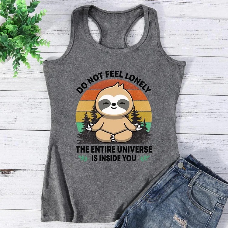 Sloth Yoga  Do no feel lonely Vest Top-Annaletters