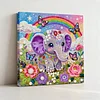 DIY Pearl Painting Baby Elephant for Home Decor with Frame(25x25cm)