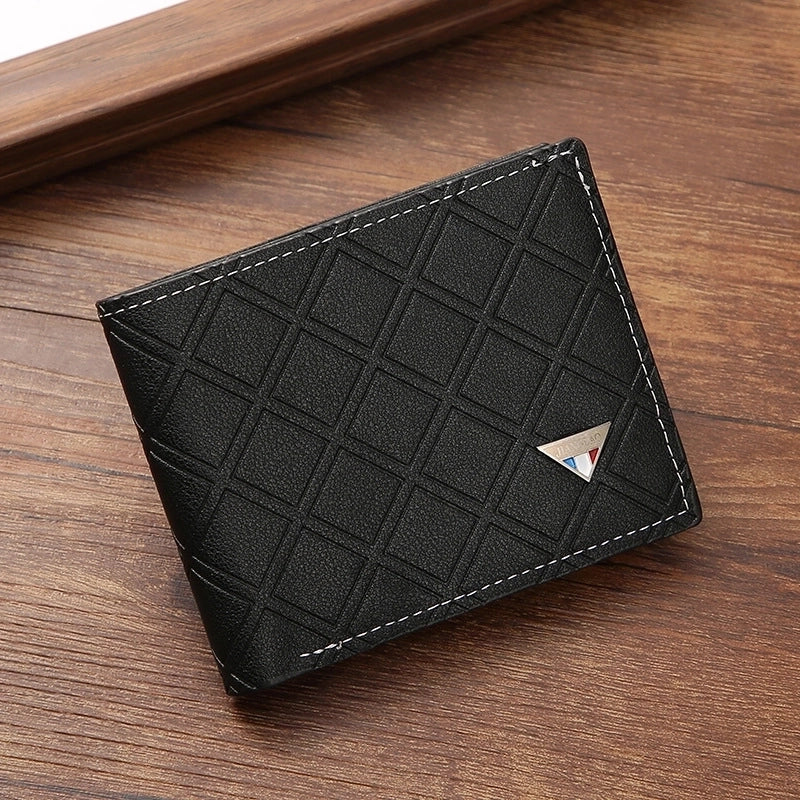 Men’s Lingge Pu Leather Open Wallets