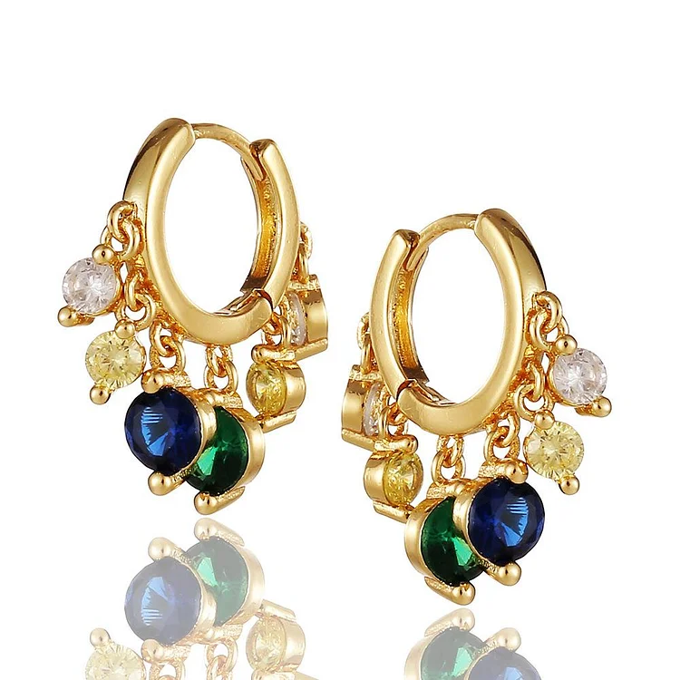 Colorful Crystals Annular Lady Party Earring