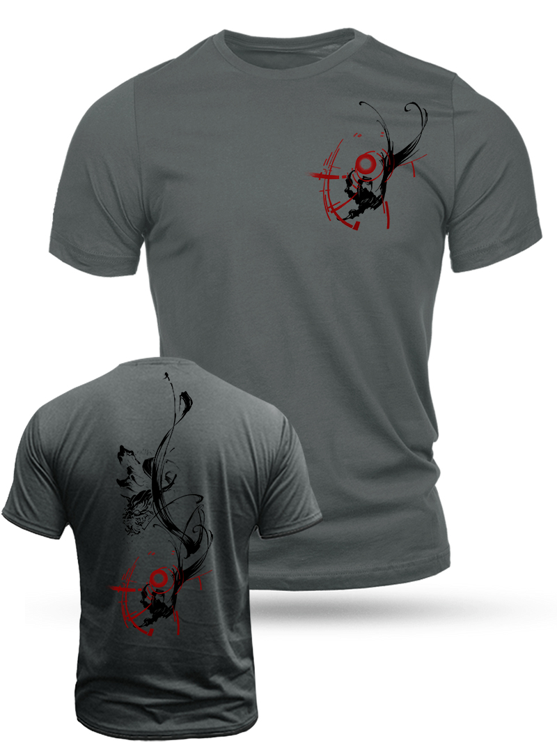Men's Ink Painting Illustration Print Casual Short Sleeve T-shirt