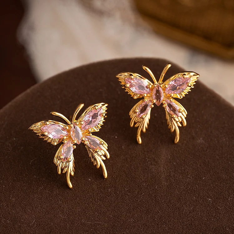 Pink Butterfly Earrings