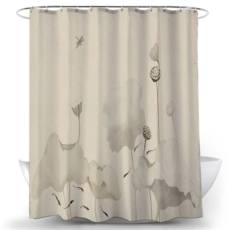 Flower Bird Shower Curtains Waterproof Bathroom Decor 3D Printed Fabric with Hooks Decoration Shower Curtain