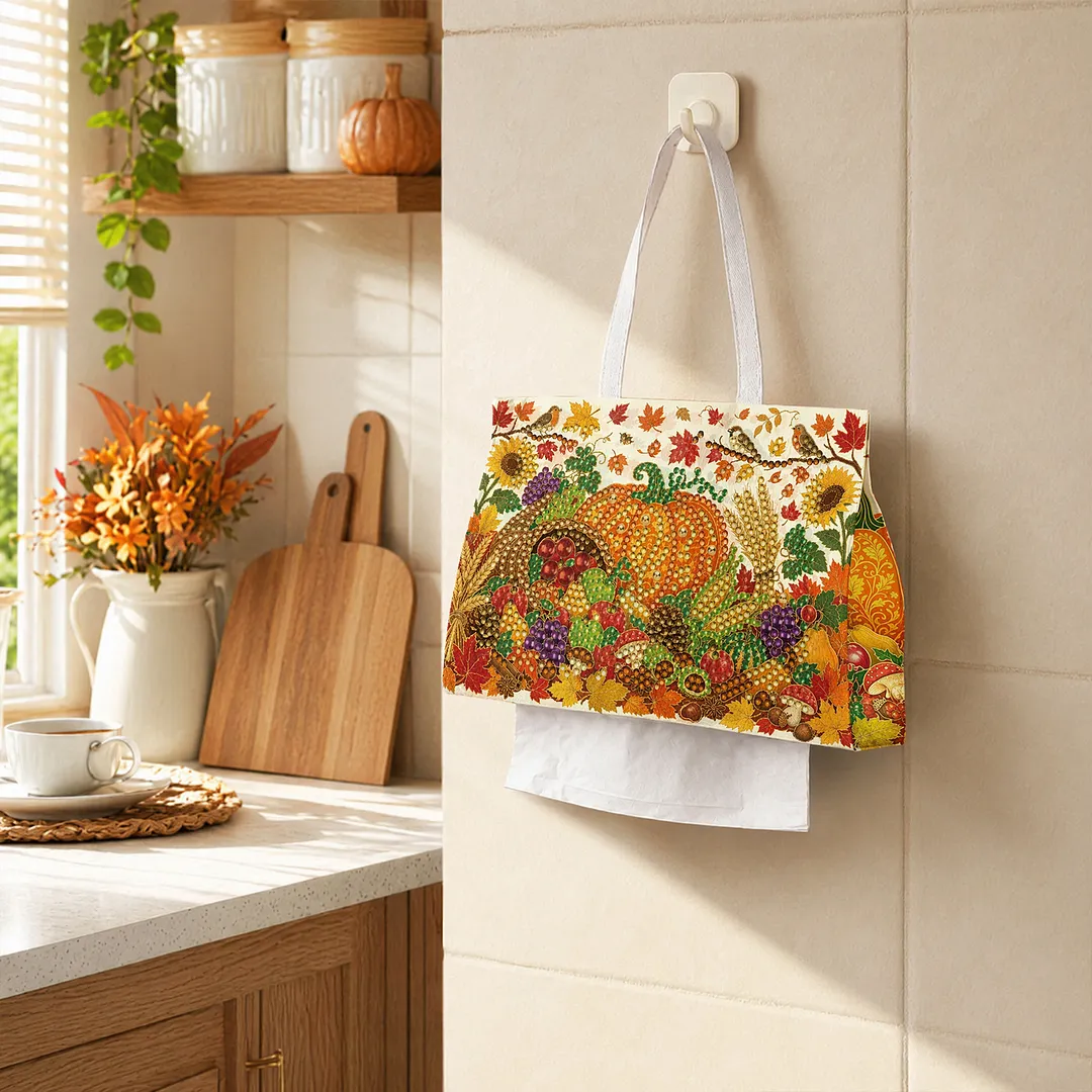 Diamond Tissue Organizer Exquisite Craftsmanship for Bathroom Bedroom Decor (Harvest)