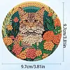Un ensemble (8pcs) chat en bois - 5d bricolage artisanat sous-verres
