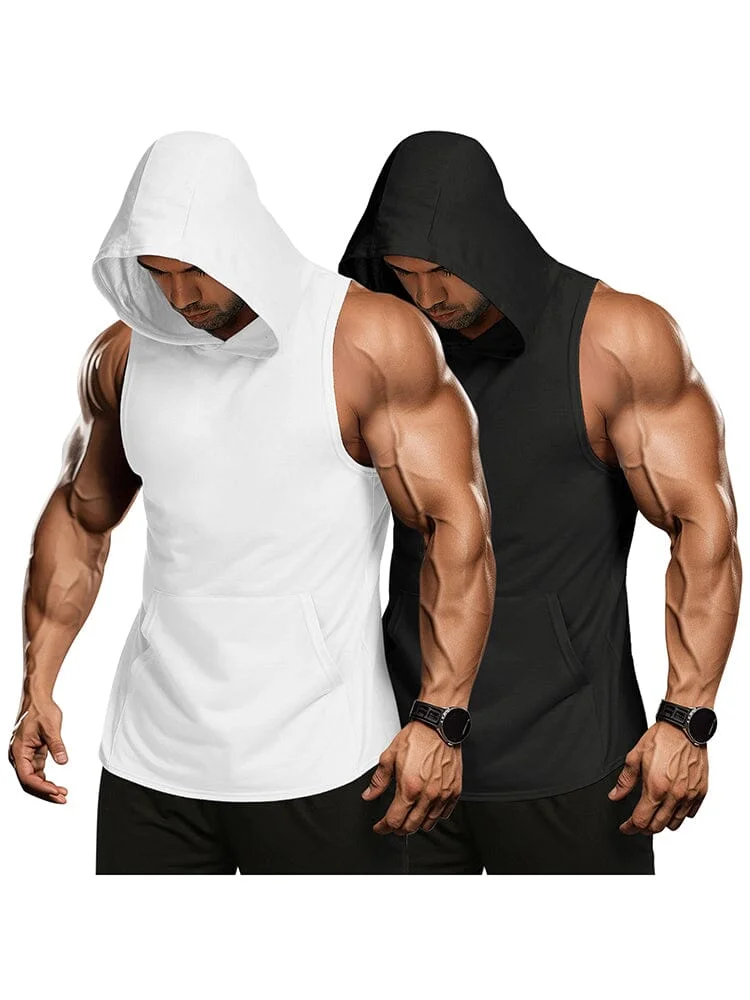 Workout 2 Packs Hooded Tank Tops (US Only) QueenFunky