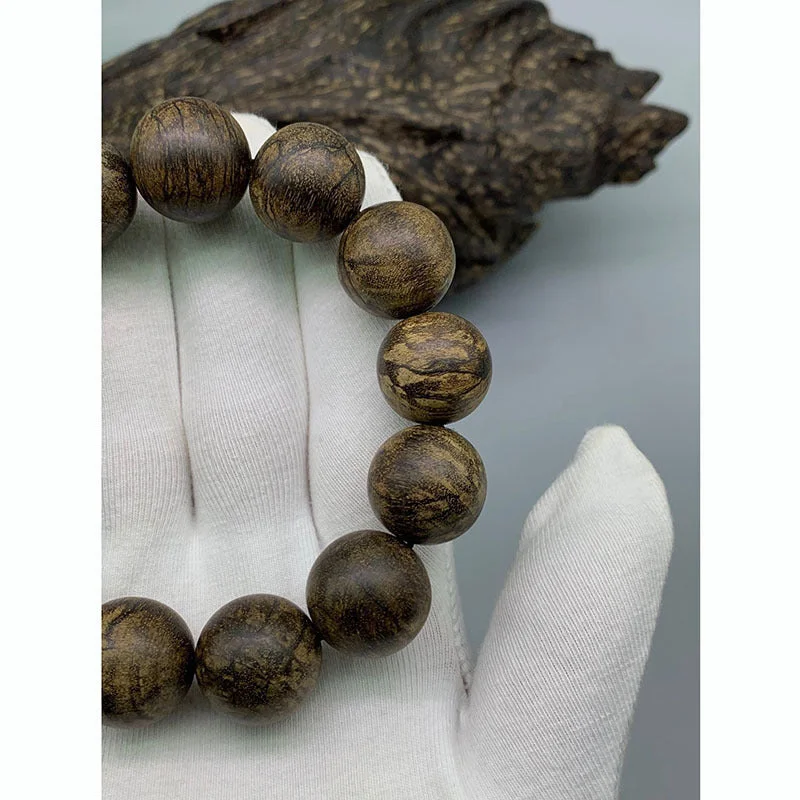 Natural Fragrant Agarwood Tibetan Buddhism Prayer Beads Bracelet