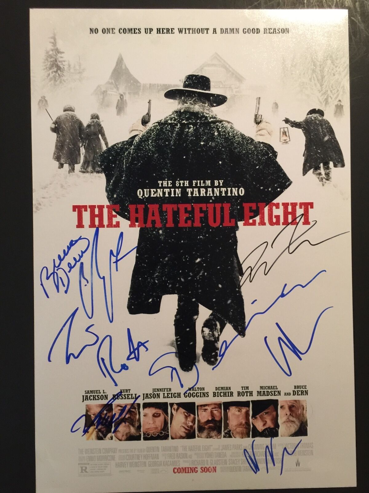 Hateful Eight 8 signatures Cast Autograph Signed 11 x 17 JSA COA Tarantino