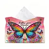 DIY Diamond Art Tissue Box Holder PULeather Crystal Mosaic Desktop Organizer Bag Resin Rhinestone Storage Organizer Gem Art Home Office Decor Craft Gift for Women