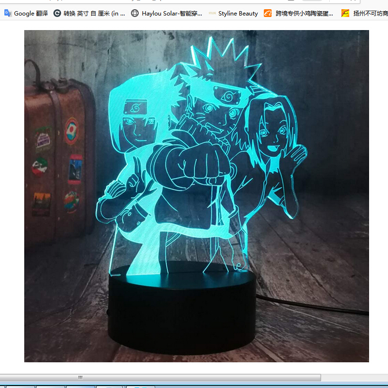 

3D Acrylic 16 Colors Children Bedside Touch Remote Control-3D Night Light, 501 Original