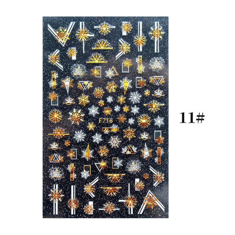 2021 NEW Christmas Slider Nail Art Water Decals Decoration Snowflake Nail Art Sticker DIY Manicures Water Transfer Foil Xmas Gif-Nail Inspo