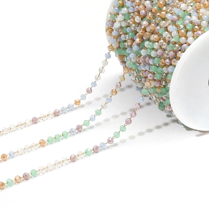 3mm Stainless Steel Amethyst Bead Chain Handmade Chain Tassel Decorative Chain DIY Necklace Bracelet Jewelry Accessories