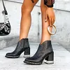 Women's Retro Embroidered Crystal Transparent High Heel Marten Boots Shoes