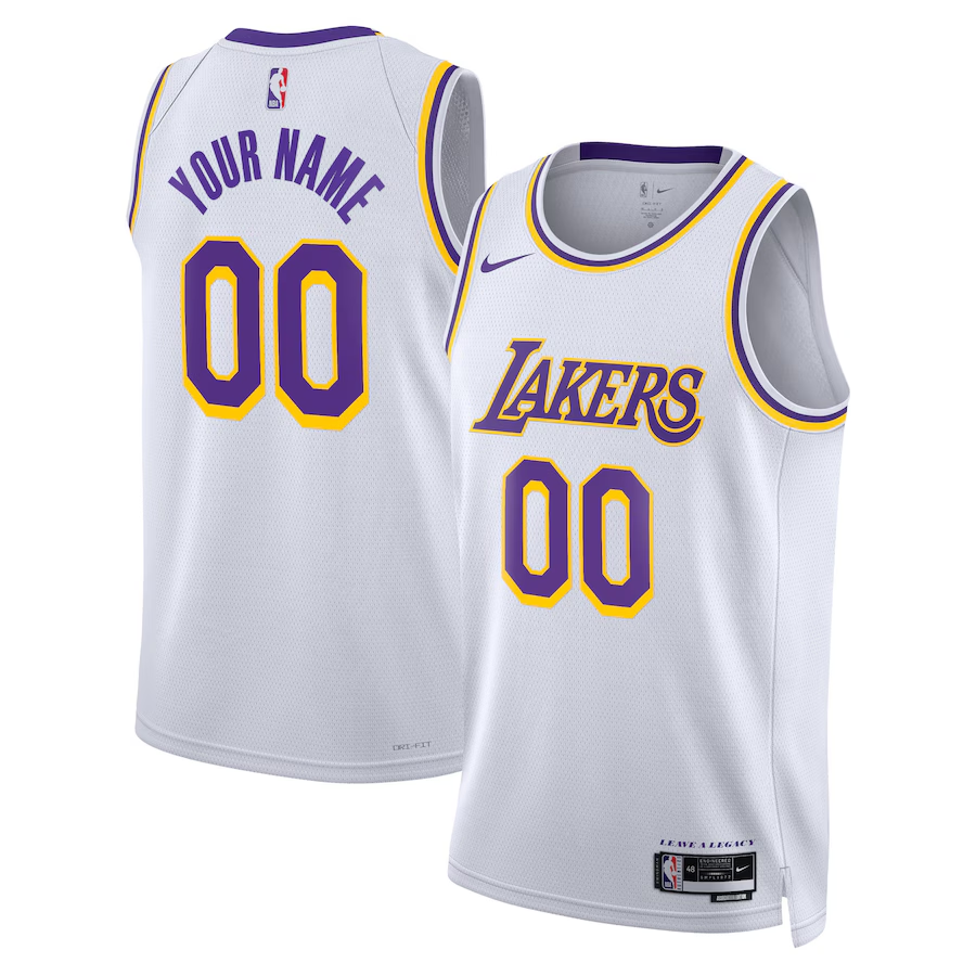 Unisex Los Angeles Lakers  White Swingman Custom Jersey - White mysite