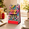 Flowerpot Diamond Art Monthly Flip Tabletop Calendar January 2027 - December 2027 Small Desktop Calendar Planner for Living Room Bedroom Office Desk Gift Giving