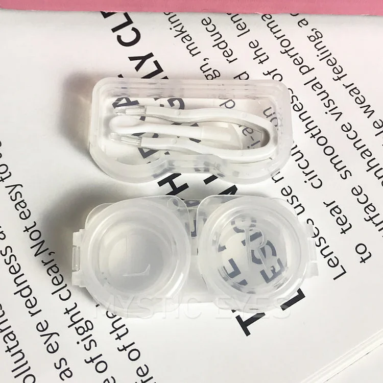 Double Layer Rectangle Transparent Contact Lens Case