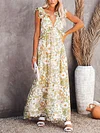 Floral-Print Ruffled Bohemia Maxi Dress
