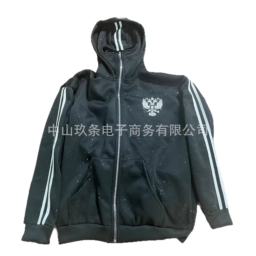 Athvotar Athvotar Autumn Winter Hooded Sports Wear Ninja Cap Print Pattern Wear Double Hat Design Y2K