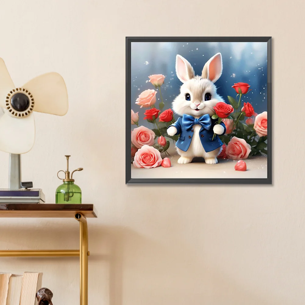 Diamond Painting - Full Round Drill - Flower Rabbit(Canvas|30*30cm)
