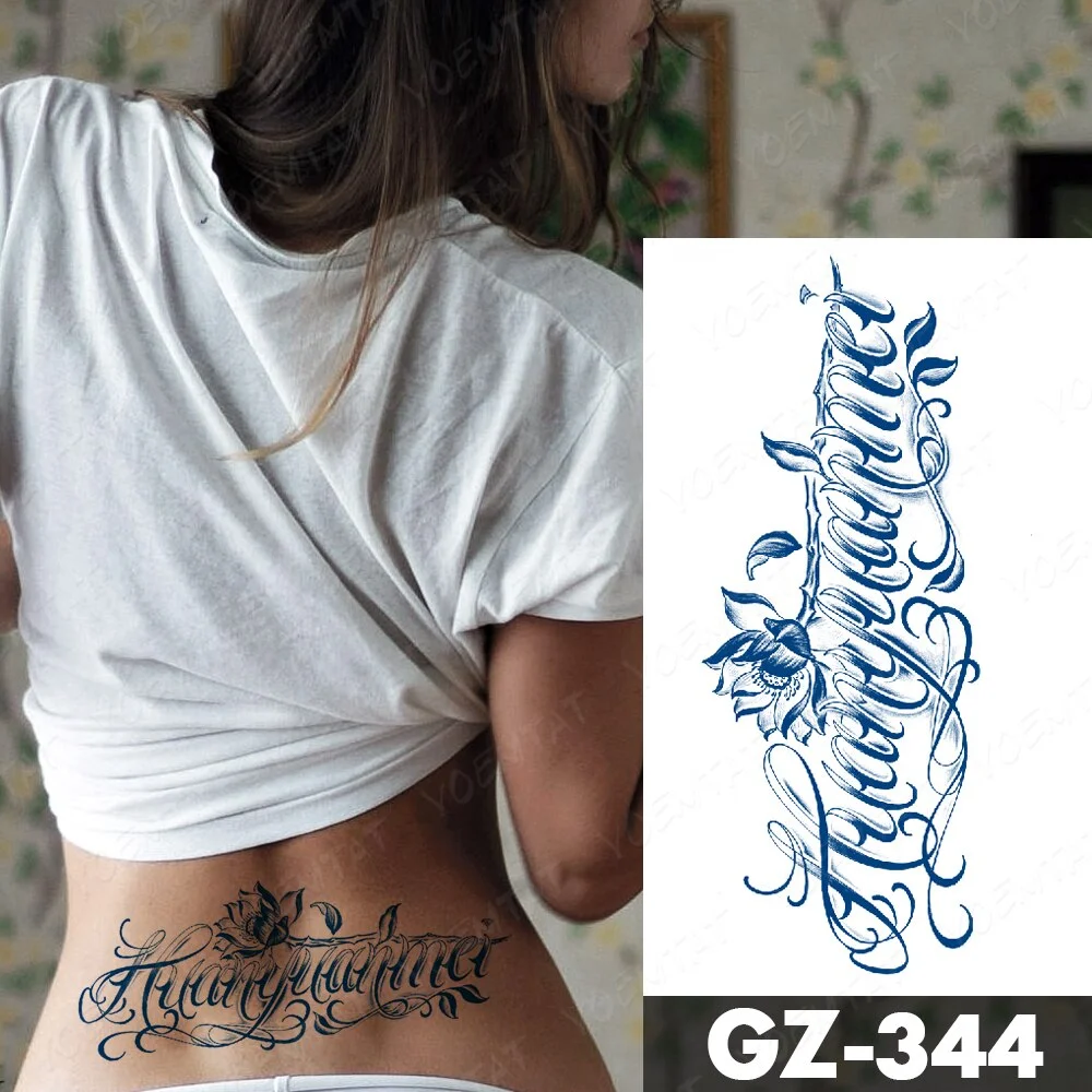 Sdrawing Juice Lasting Ink Waterproof Temporary Tattoo Sticker Genipin Herbal Tatoo Women Body Art Fake Tatto Snake Flower
