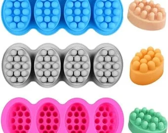 Pornhint 4 Cavities Silicone Massage Soap Mold,Oval Massage Soap Bar Making Mold,Homemade Soap Loaf Mold,Custom Silicone Mold For Soap Making 250057