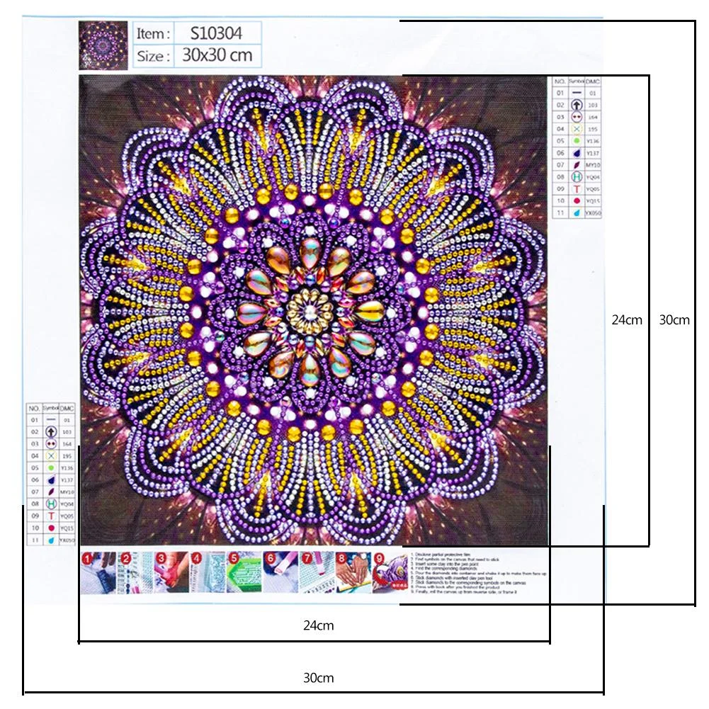 Diamond Painting - Special Shaped Drill - Mandala Pattern(30*30cm)