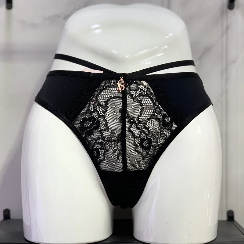 Athvotar Athvotar Low-Waisted T-Trousers Sexy Trousers Cotton Crotch Breathable Fine Strip Metal Hanging Water Drill Tong Trousers